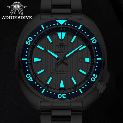 ADDIESDIVE Men's Diving Watch 200 Waterproof Sapphire Glass Quartz Watch BGW9 Luminous Stainless Steel Business Fashion Watch