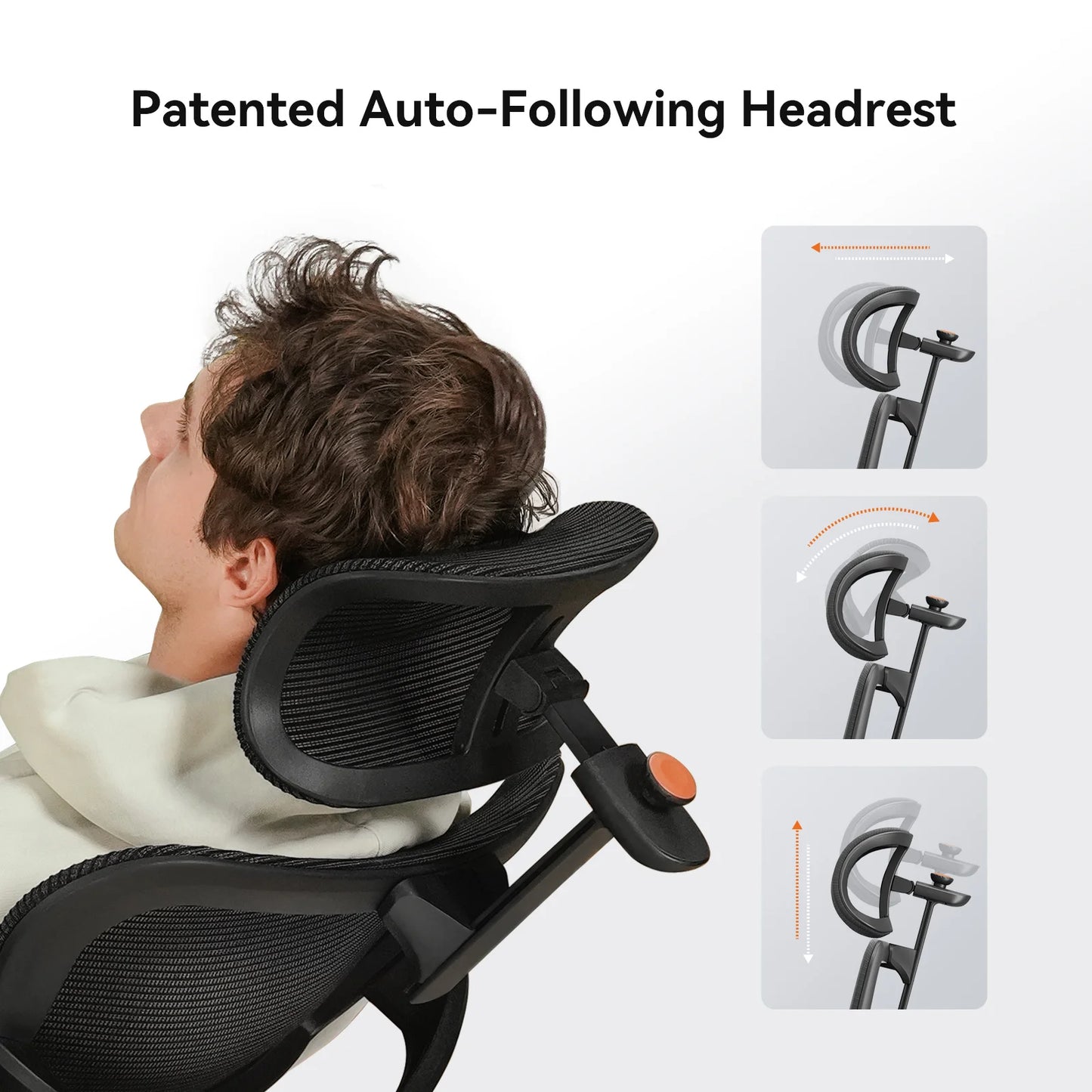 NEWTRAL MAGICH-BPRO Ergonomic Chair with Footrest, Auto-Following Backrest Headrest Office Chair, Adaptive Lower Back Support