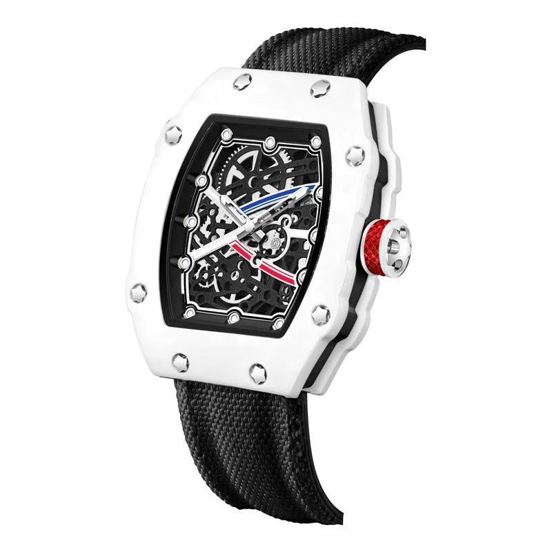 Nuevo reloj de cuarzo para hombre ultrafino con caja en forma de barril, elegante y superventas, reloj de lujo de marca para hombre