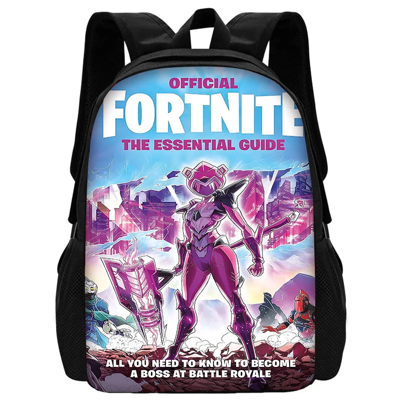 Mochila escolar infantil con bolso de hombro y estuches para lápices, bolsas escolares con diseño de juego popular F-FortniteS para niños y niñas, el mejor regalo