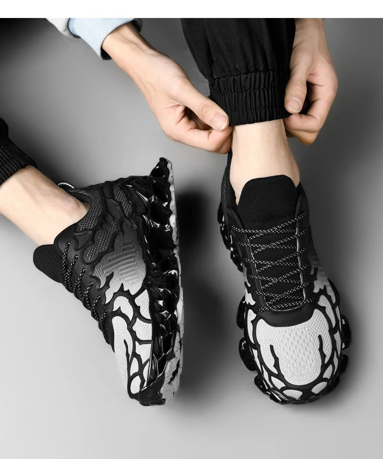 chaussure homme Baskets blanches de luxe pour hommes, chaussures de course décontractées, mocassins à la mode