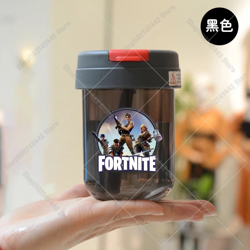 Game Fortnites Mini Straw Cups School Student Plastic Water Bottle Children Leak-proof Coffee Milk Cups Travel Outdoor Office