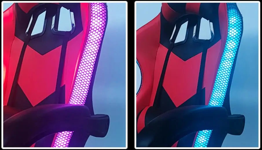 Factory Wholesale Leather LED Light RGB Gaming Chair Racing Office Massage Gamer Chair Adjustable Swivel Gas Lift