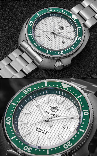 ADDIESDIVE Men's Diving Watch 200 Waterproof Sapphire Glass Quartz Watch BGW9 Luminous Stainless Steel Business Fashion Watch