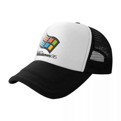 Windows 95 Geeks Nerd Mesh Baseballové čepice Unisex Módní sluneční čepice Nastavitelné čepice typu snapback Rybářské čepice Velkoobchod Nové čepice typu trucker