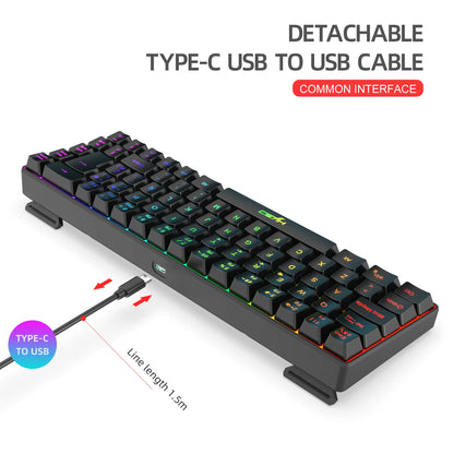 ¡Oferta destacada! Teclado gaming con cable de 69 teclas en español, retroiluminación RGB, diseño compacto al 68%, un accesorio imprescindible para profesionales de oficina y gamers