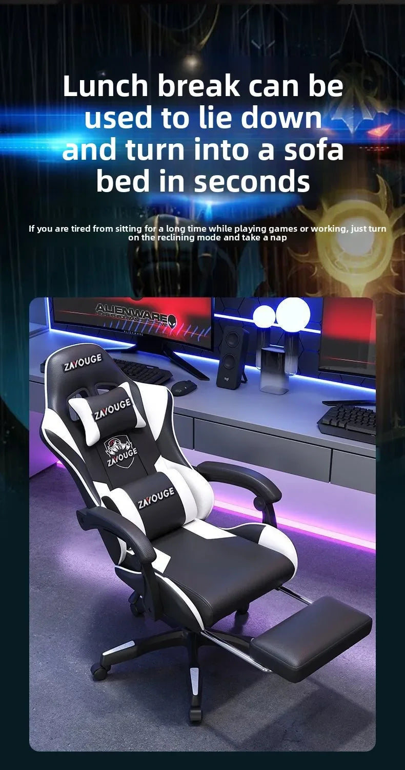 Ergonomická herní židle pro home office, dlouhé hodiny a streamery, nastavitelná, polohovatelná, lehká a odolná