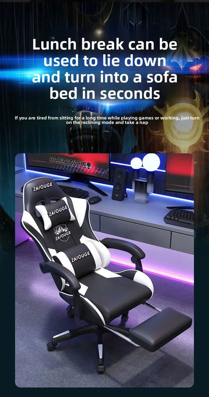 Ergonomická herní židle pro home office, dlouhé hodiny a streamery, nastavitelná, polohovatelná, lehká a odolná