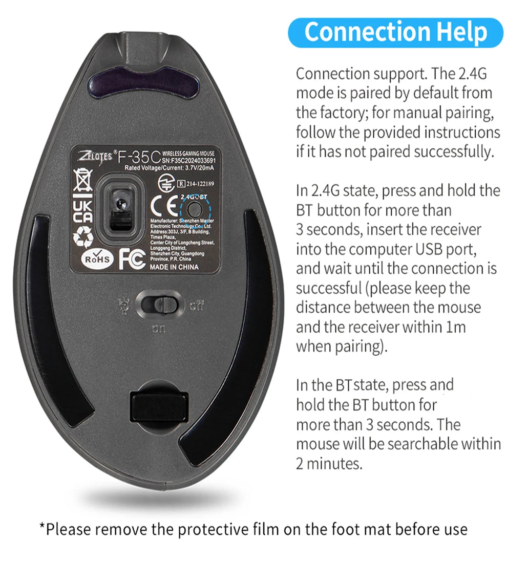 Rechargeable Wireless Vertical Mouse With Screen Display  Ergonomic Mice 6 Button Progammable Gaming Mouse for Gamer Desktop