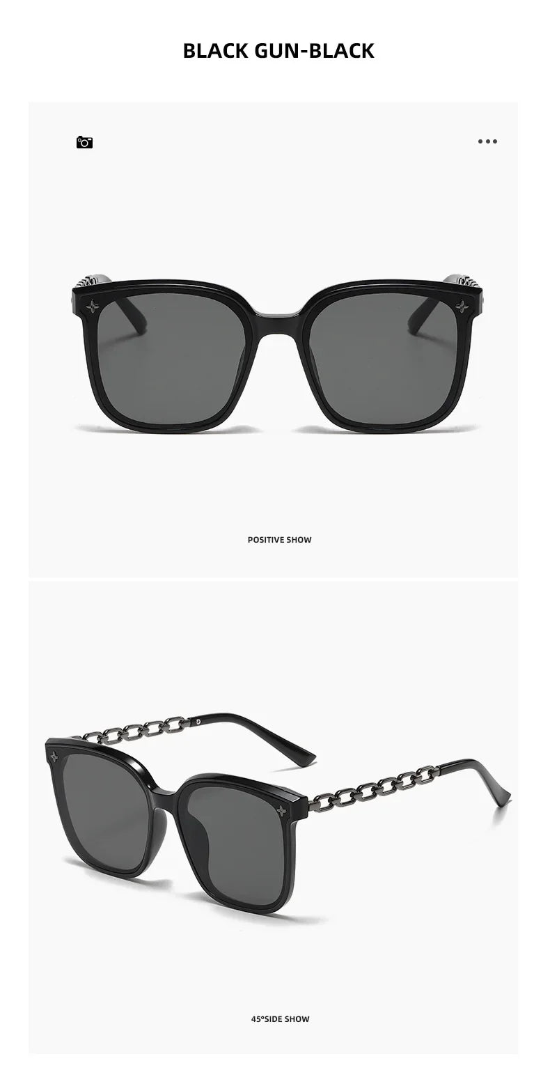 Lunettes de soleil carrées pour femme, style vintage, monture large, verres miroirs noirs, polarisées, lunettes de soleil sexy pour femme, idéales pour le voyage, protection UV400