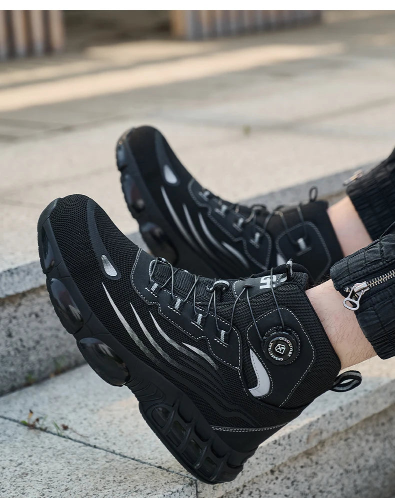 Taille 47 48 bottes de sécurité de travail hommes haut anti-crevaison sécurité bout en acier chaussures de travail Protection hommes chaussures de sécurité chaussures