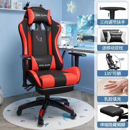 Gamingstol Datorstol Bekväm fällbar stol för gaming och LIVE Studenthem Hemmasittande ergonomi