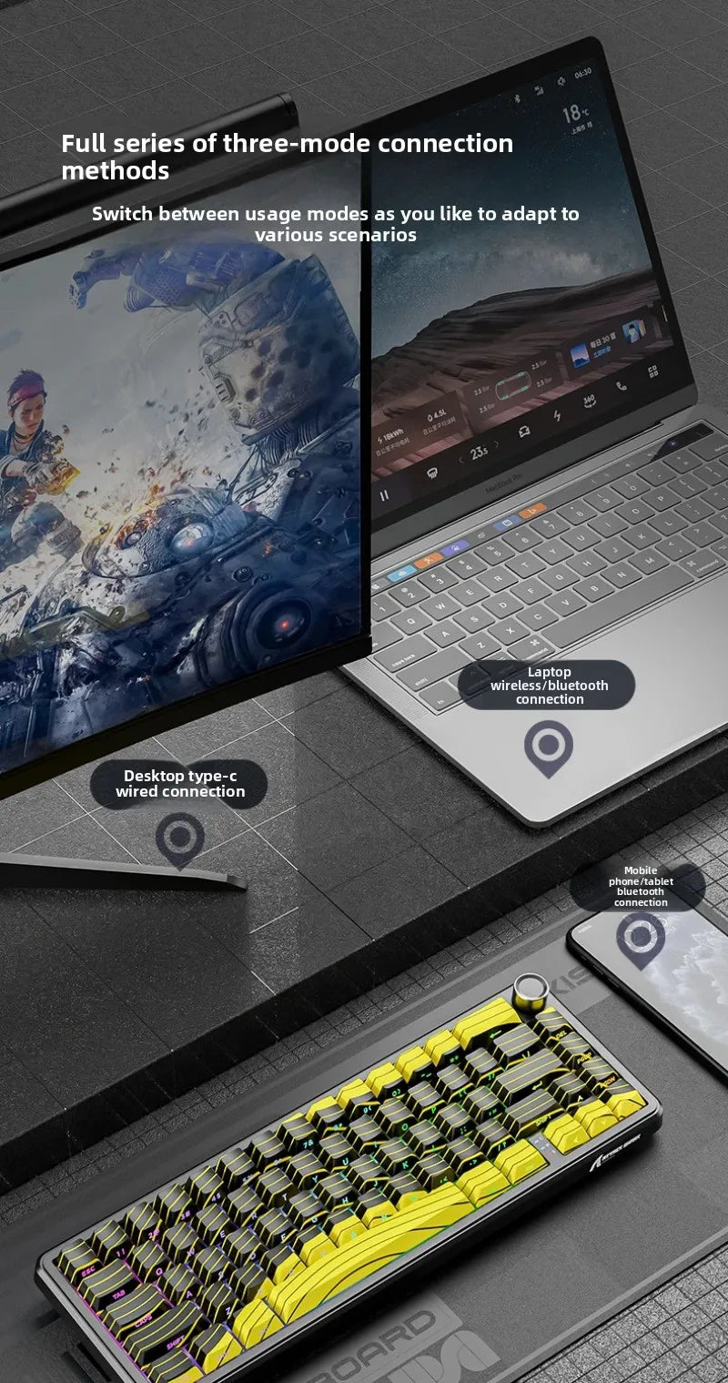 Attack Shark X65 PRO HE Magnetic Switch Keyboards 8K RT0.001mm Side Engraving Bluetooth Wireless Gaming Keyboards Windows Mac PC