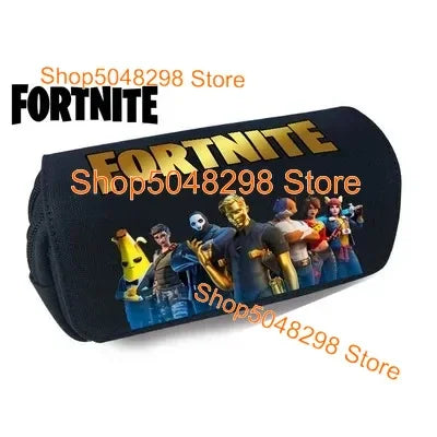 Astuccio grande in canvas kawaii per penne e matite, per ragazzi e ragazze, stampa Fortnite, articoli scolastici, cancelleria, regalo di compleanno per adolescenti