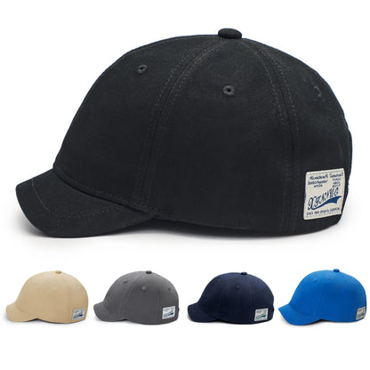 Baseballkasket i bomuld med kort skygge til mænd og kvinder, casual vintage-stil, justerbar „dad hat“ i trucker-stil, lavprofil-kasketter med nylonlukning