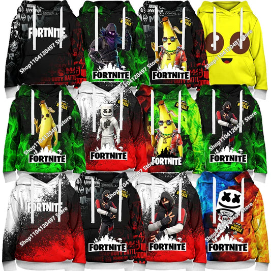 Children Clothes Birthday Cute Gifts Fortnite Child Hoodies Battle Royale Boys Girls Anime Sweatshirt Kids Winter Pullover Tops