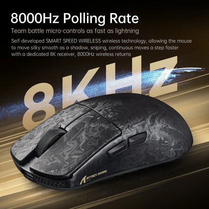 Attack Shark R11 Ultra 8K Carbon Fiber Gaming Mouse, PAW3950MAX, 49g Ultra-Lightweight, Wireless 8000Hz Polling,Tri-Mode