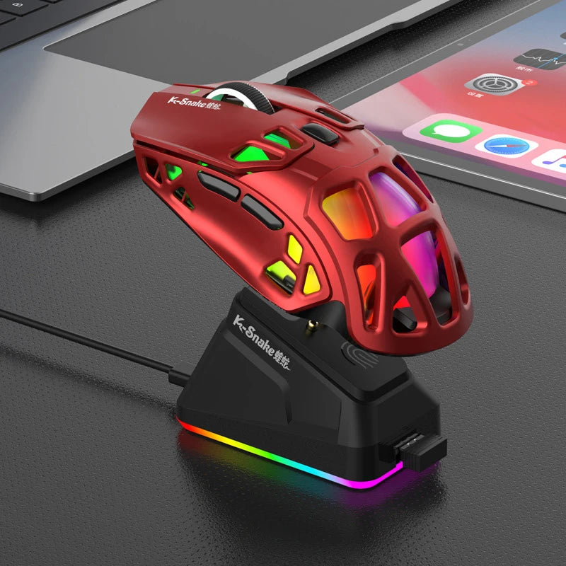 Lenovo Tri-Mode Lightweight Gaming Mouse with RGB Charging Dock 12000DPI 2.4G/Bluetooth/Wired Ergonomic Mouse for PC Laptop