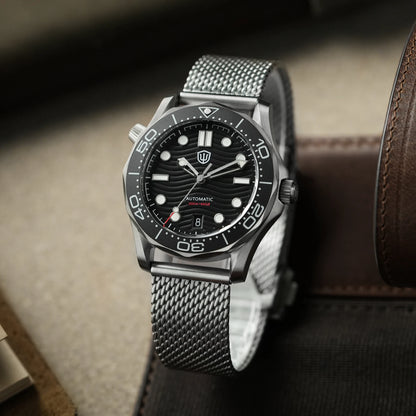 Watchdives WD007 V2 39mm Titanium Dive Watch PT5000 Automatic Movement Luminous 200m Waterproof Domed Bubble Sapphire Watches
