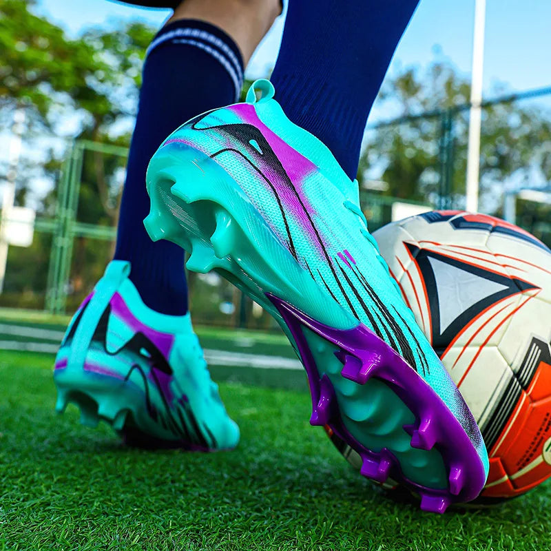 Chaussures de Football professionnelles à fond FG pour hommes, chaussures d'entraînement confortables et durables pour adultes, chaussures de Football à lacets pour adolescents