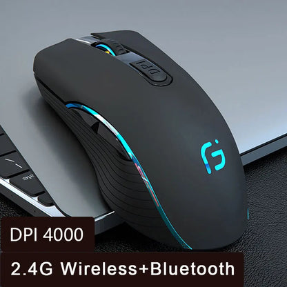 Wireless Mouse Rechargeable Bluetooth Silent Ergonomic Computer 2400 DPI For iPad Mac Tablet Macbook Air Laptop PC Gaming Office