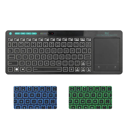 Rii K18S BT And 2.4Ghz Wireless RU Mini Keyboard Backlight Touchpad Air Mouse for Andorid Box Smart TV Windows