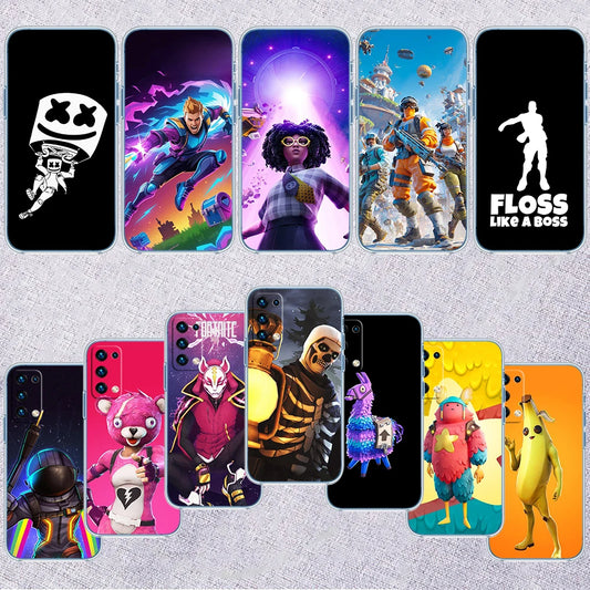 F-Fortnites-Poster transparente Handyhülle für Samsung Galaxy A04 A04S A14 A23 A34 A54 M23 M33 M52 M53