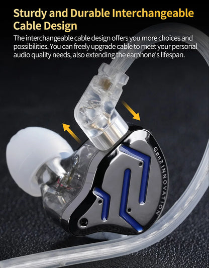 KZ ZSN Pro 2 In-Ear Metal Headphones Sport Noise Canceling Music Headphones Hybrid Drivers 1BA+1DD HIFI Bass Headphones