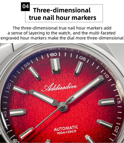 ADDIESDIVE 2026 New Luxury Personalized Watches 10BBar Bubble Mirror Glass Steel Analog Watches Super Luminous Mechanical Watch