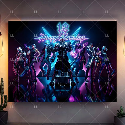 5 8 10 15th Fortnite Birthday Party Supplies Hot Game Backdrop Decor Baby Shower Photography Background Boy Gift Studio Props