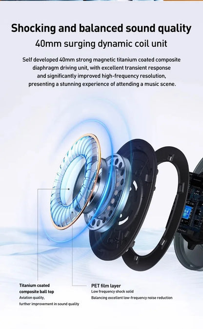 1MORE SonoFlow S Active Noise Canceling Wireless Headphones 42dB ANC Bluetooth Headsets Hi-Res Audio 90H Playtime