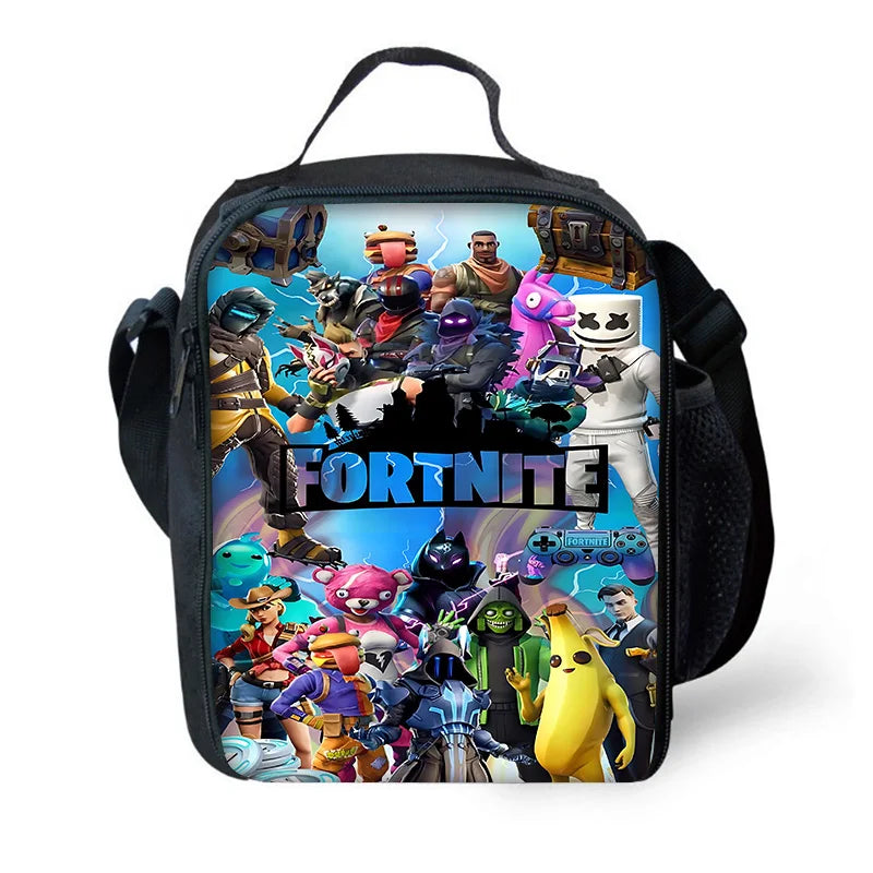 Hot Game Child School Backpack with Lunch Bags ,Design-F-FortniteS Pencil Bags ,School Bags for Boys Girls Best Gift