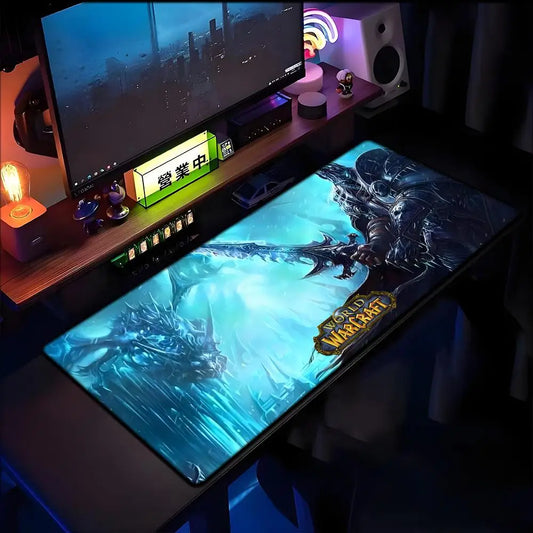 World of Warcraft Lich King pelės kilimėlis PC HD anime žaidimų aksesuarai klaviatūros pelės kilimėlis nešiojamajam kompiuteriui XXL žaidimų spintos stalo pelės kilimėlis