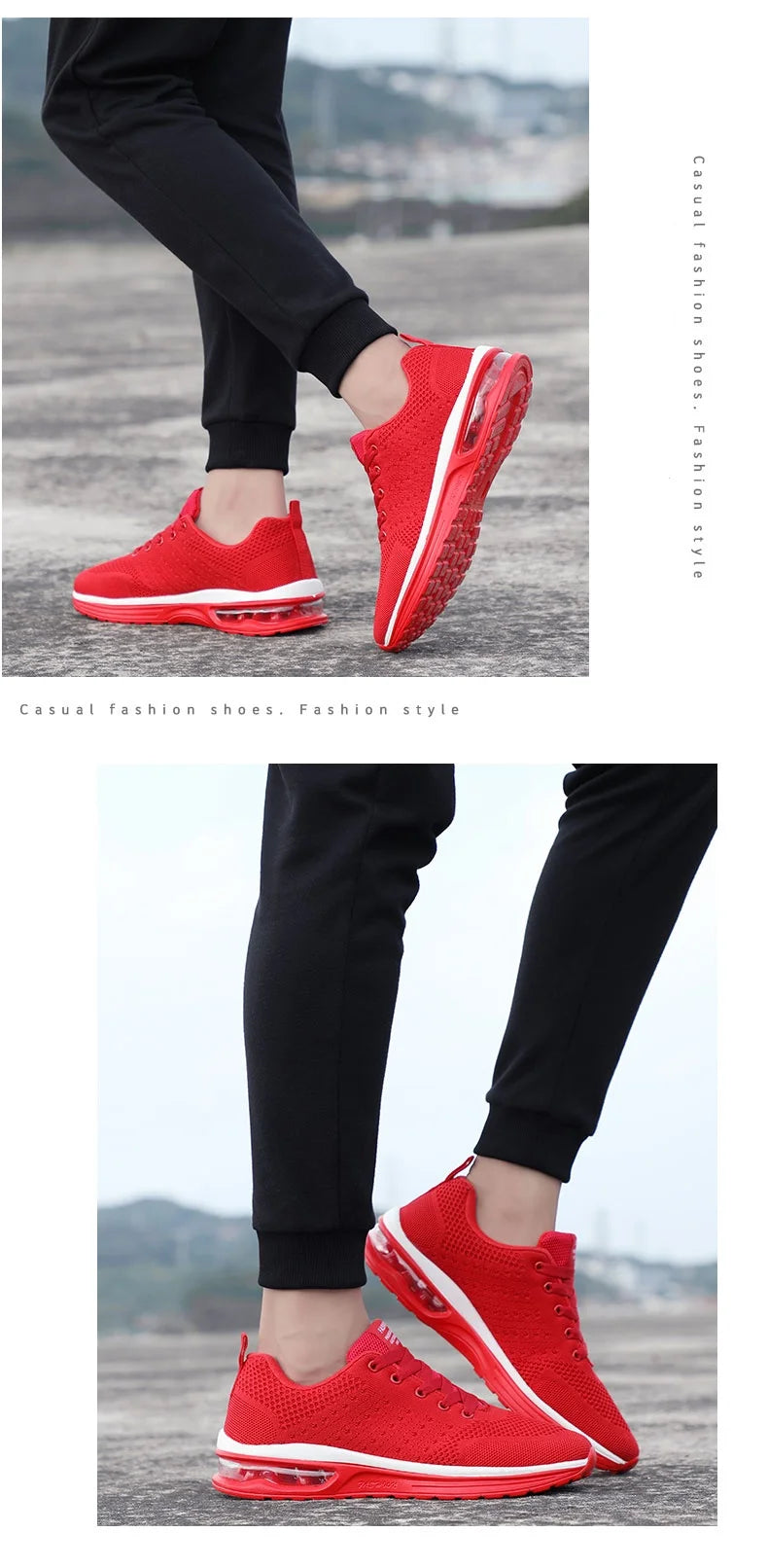 Red Cheap Running Shoes for Men Women Breathable Weave Air Cushion Sneakers Big Size 35-46 Men Lightweight Sports Shoes Trainers