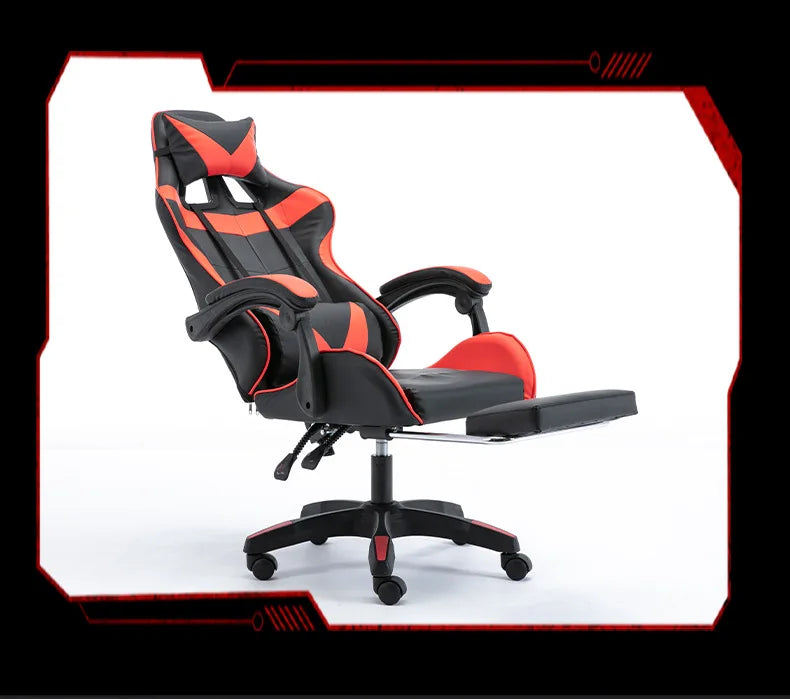 Gaming Chair for Home Office Internet Cafe Computer Swivel Chair with Elastic Back Support for Streamers Ergonomic Long