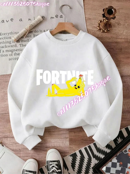 Nuove felpe Fortnite per bambini con cappuccio, stampa personaggi cartoon del gioco, top casual autunnali, abbigliamento invernale per bambini e neonati maschi