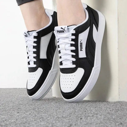 Nouvelles chaussures décontractées unisexes PUMA 2026, noir et blanc, 380810-45, semelle extérieure en caoutchouc, baskets en cuir synthétique
