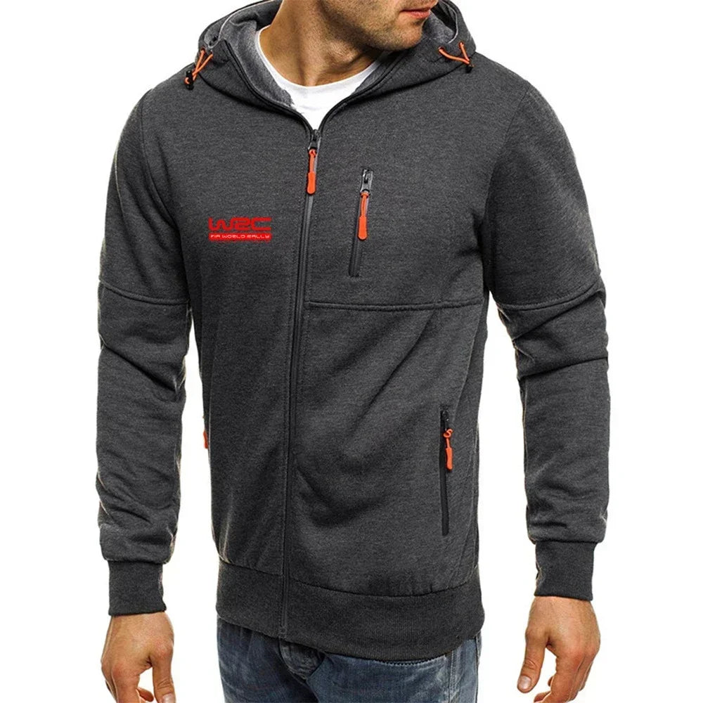 New Spring Autumn Men's World Rally Championship WRC Logo Printing Fashion Hooded Streetwear Casual Zipper High Quality Hoodies