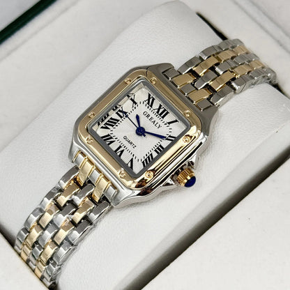 New Women Watch Light Luxury Brand Business Gold Stainless Steel Ladies Fashion Quartz Watches Female Clock Bracelet Wristwatch