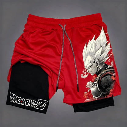 2026 Summer Dragon Ball Z Dark Inferno Spirit Goku 3D Printed Double-Layer Loose-Fitting Breathable Quick-Drying Short Pants
