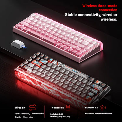 New AULA HERO68 Air 3-mode Magnetic Switch Gaming Mechanical Keyboard E-sport Custom Wired Keyboard Ergonomics Accessories