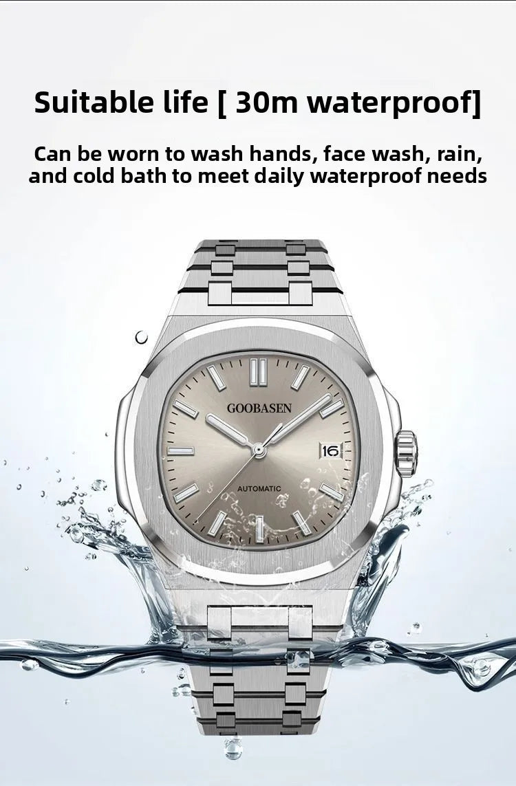 New 2025 Men's Automatic Watch Luminous Man Watches Steel Strap Waterproof Wristwatches Men's Luxury Brand Watch