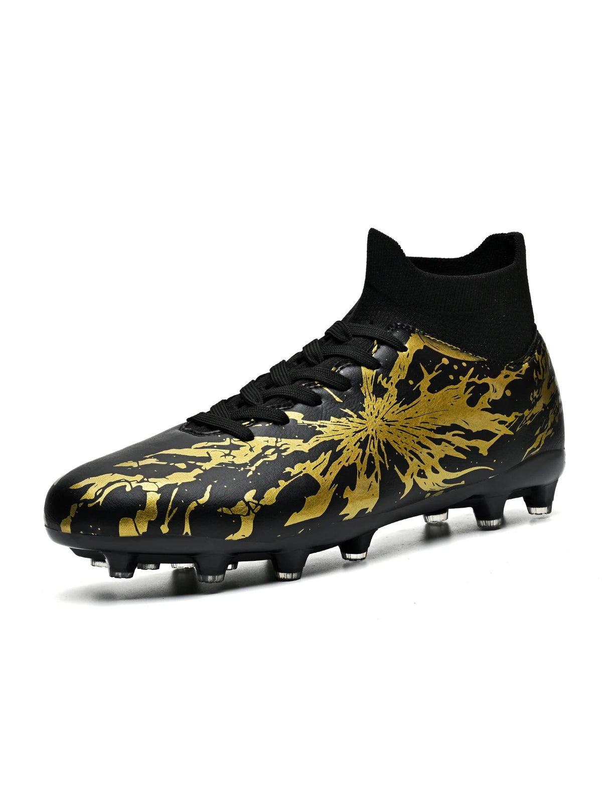 Chaussures de football Shock Cushion AG FG avec semelle extérieure épaisse en PU textile et TPU, réduisent la fatigue des pieds lors d'entraînements prolongés sur gazon naturel.