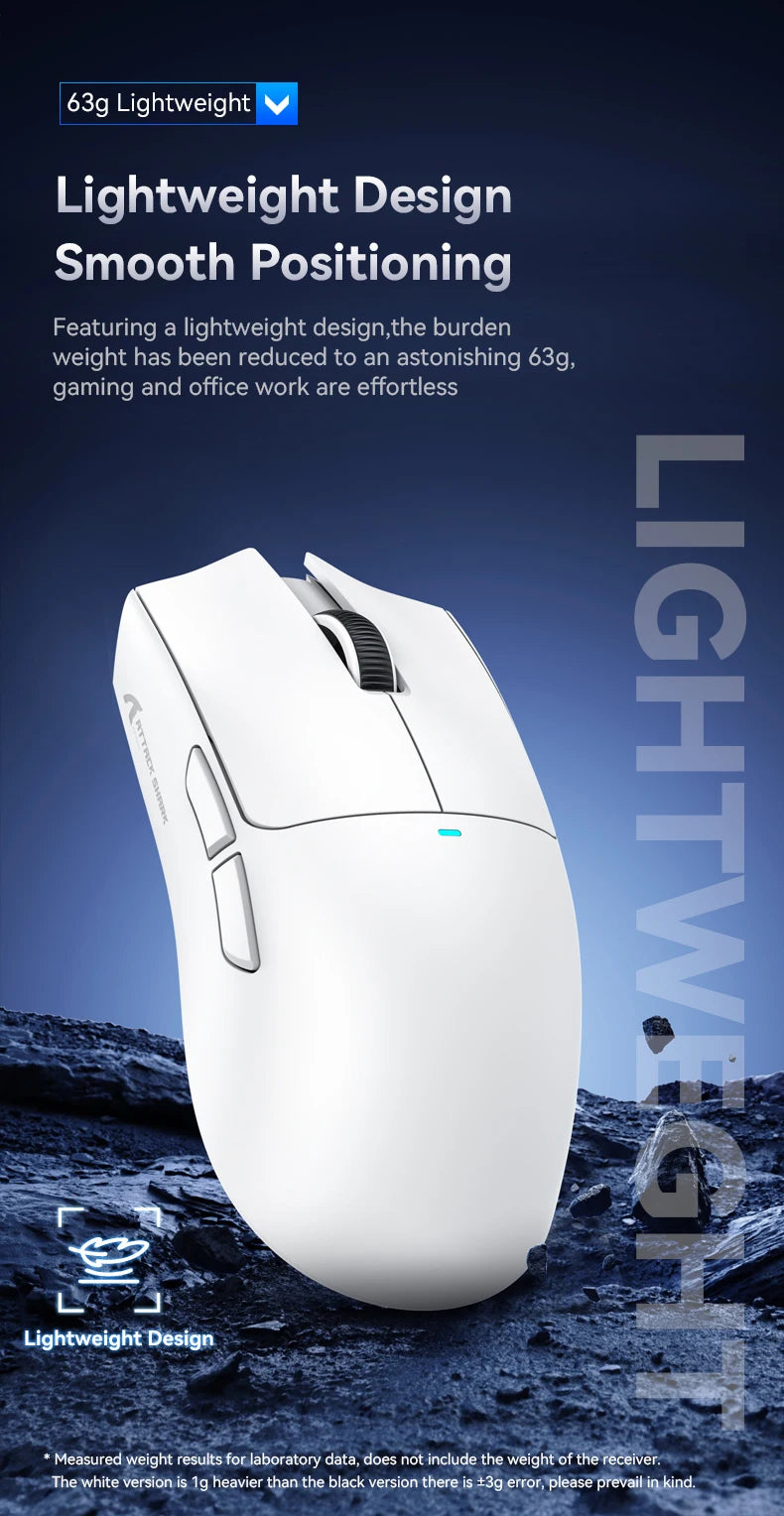ATTACK SHARK X11SE Wireless Gaming Mouse, Tri-Mode, 63g Superlight With PAW3311 Sensor, 22000 DPI, 300mAh Battery, Dual Driver