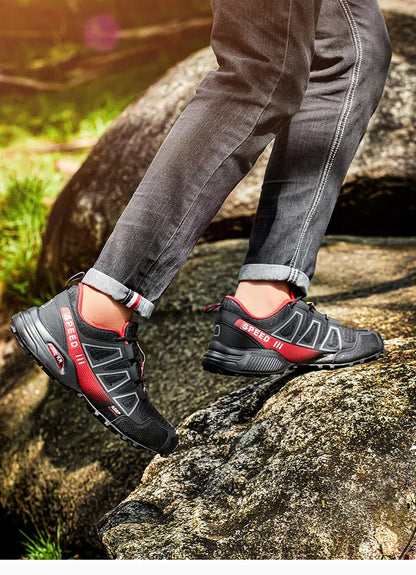 Zapatillas de senderismo impermeables para hombre, calzado deportivo outdoor con cordones, zapatillas casuales de ciclismo para mujer, calzado táctico de entrenamiento antideslizante para campo
