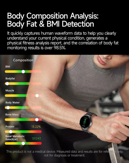 2026New AI-Diagnosis Care Smartwatch ECG+PPG Accurate Uric Acid Blood Pressure Body Fat Five organ Fitness Waterproof Smartwatch