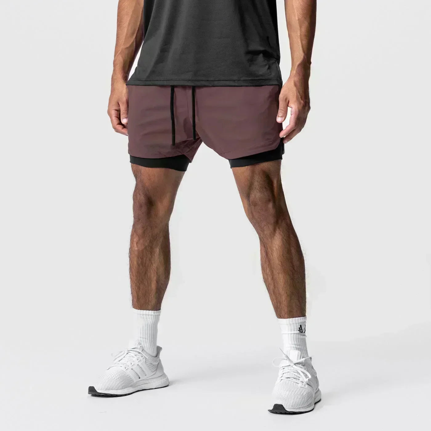 Pantaloncini da palestra da uomo Anime Demon Slayer ad asciugatura rapida, pantaloncini doppio strato 2 in 1, sportswear Y2K estate 2026, streetwear traspirante