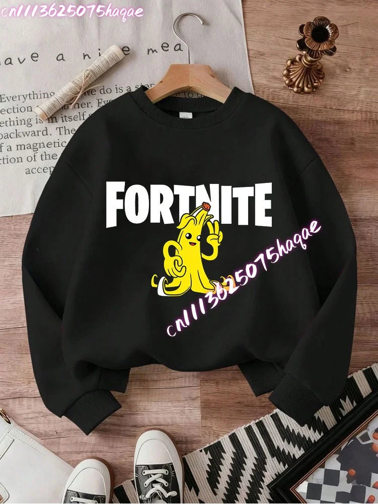 Nuove felpe Fortnite per bambini con cappuccio, stampa personaggi cartoon del gioco, top casual autunnali, abbigliamento invernale per bambini e neonati maschi
