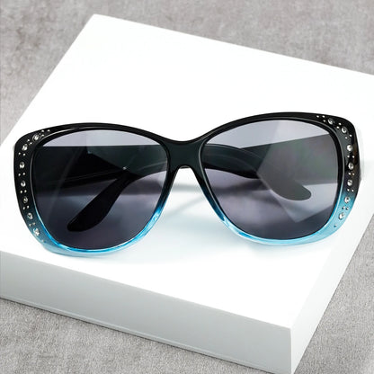 Sunglasögon med strass som passar över vanliga glasögon – Modesolglasögon som passar över – Glittrande, överdimensionerade, leopardmönstrade, fyrkantiga glasögon