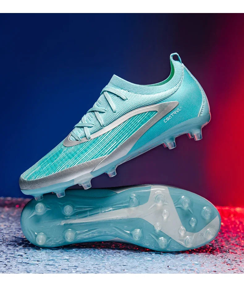 Nuove scarpe da calcio da uomo per esterno con tacchetti, traspiranti, antiscivolo, per adulti, scarpe sportive da calcio con tacchetti lunghi per allenamento, ragazzi e partite, confortevoli